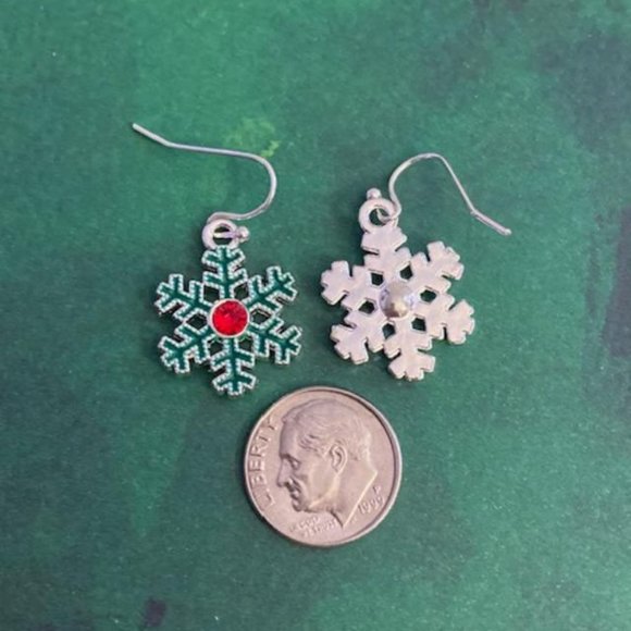 Christmas Snowflake Earrings - Picture 7 of 10